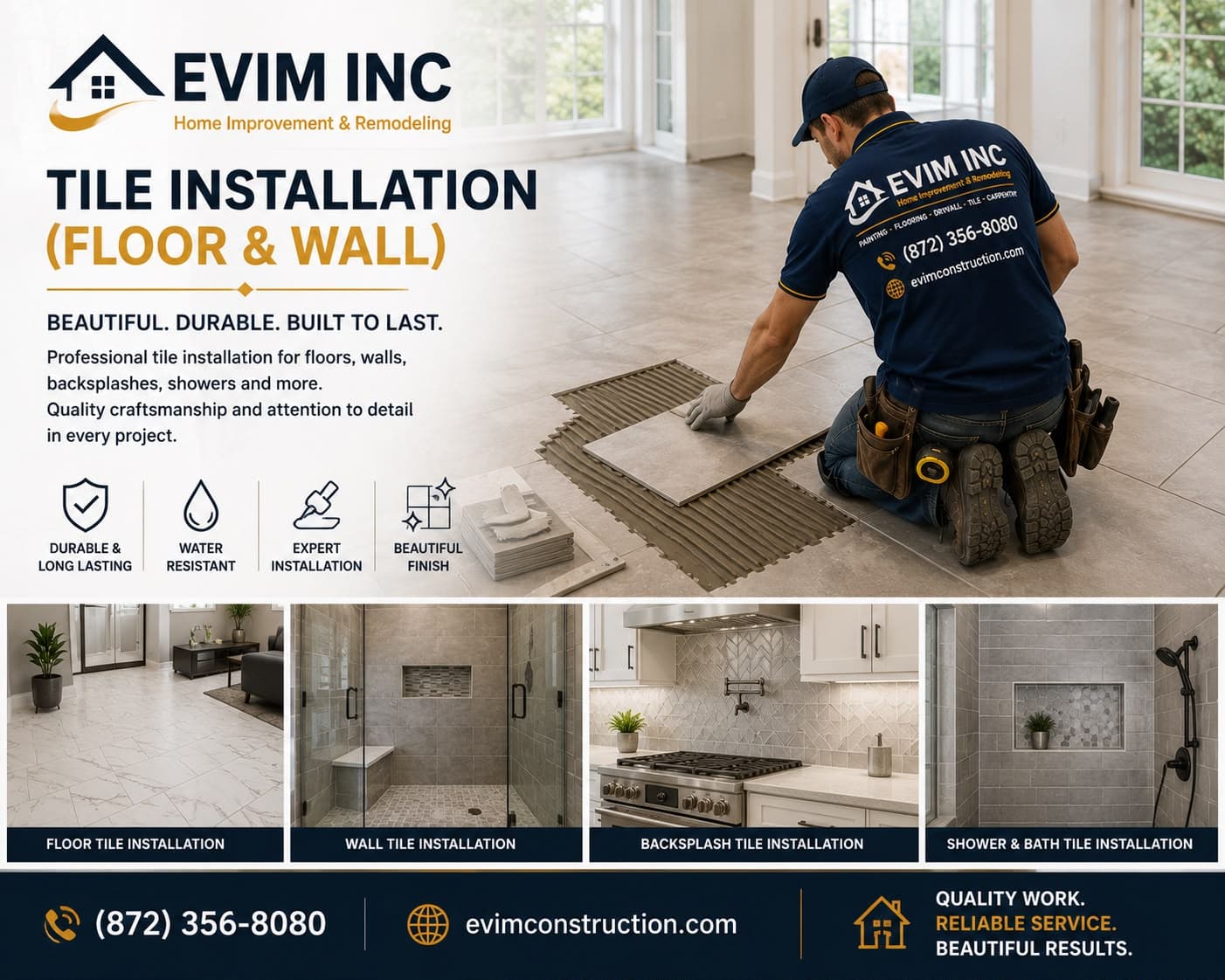 Tile Installation (Floor & Wall) — EVIM INC