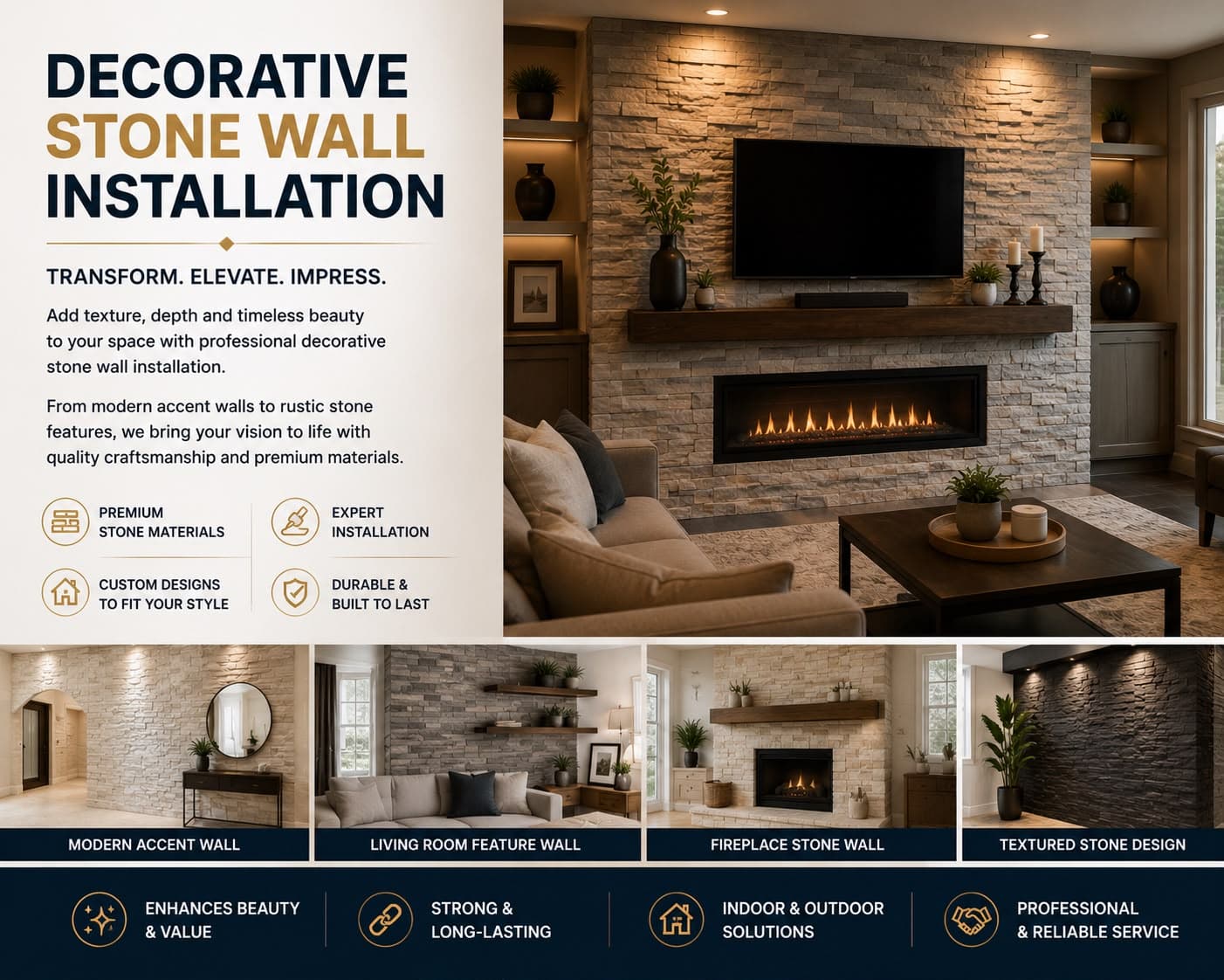 Decorative Stone Wall Installation — EVIM INC